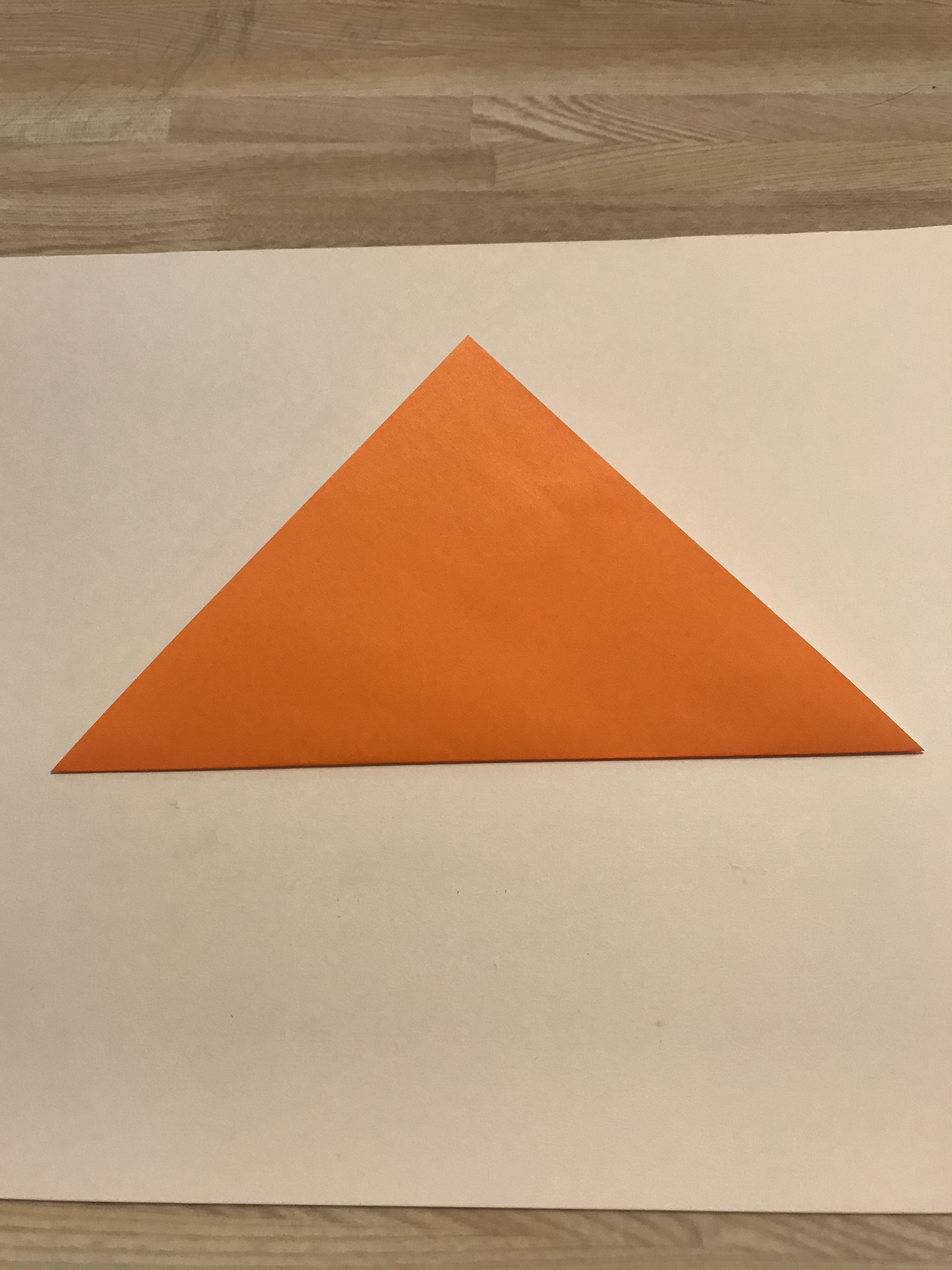 半分に折って三角形になった図