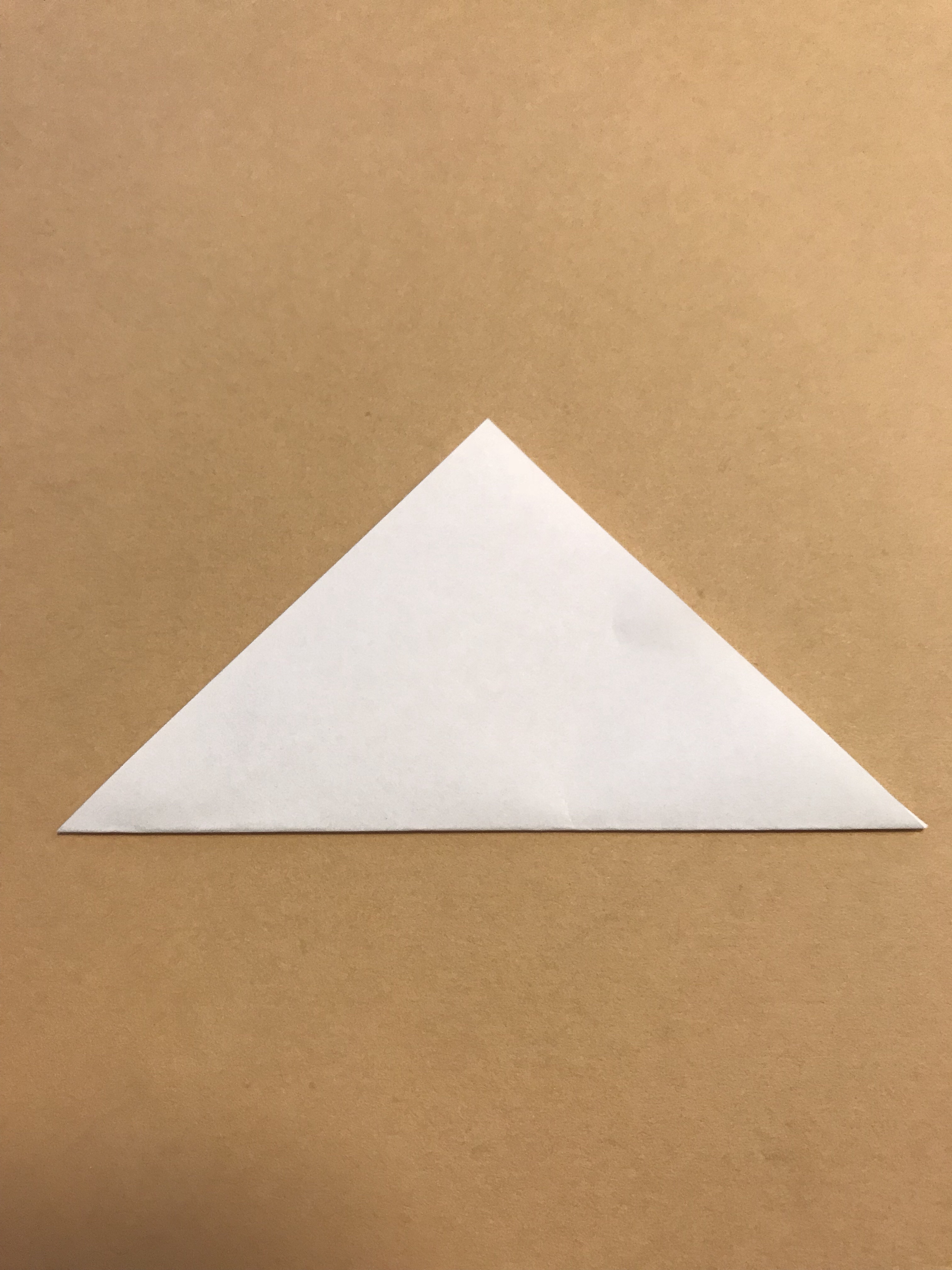 三角に折っている写真
